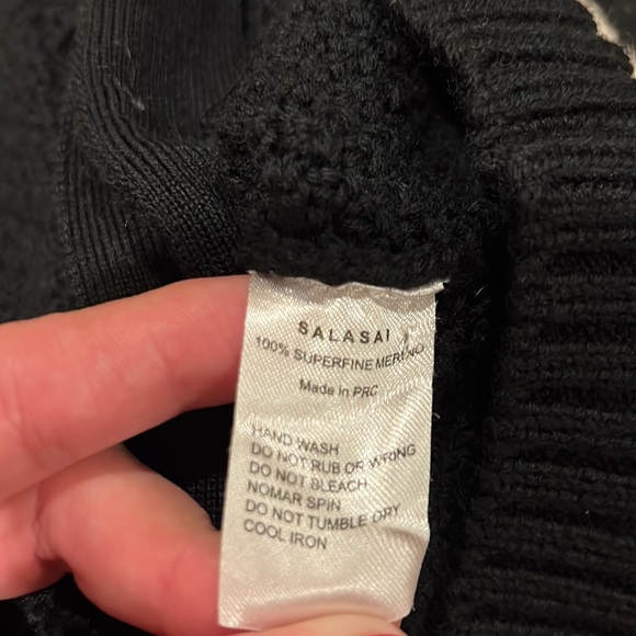 Pre-owned Unisex Salasai Oversized Black Merino Wool Cardigan - Picture 9 of 9